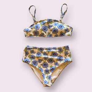 - Full Tilt Bikini Swimsuit Floral Cutout Adjustable Straps Great Condition.